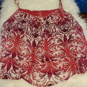 New York & Company Fushia paisley tiered Camisole